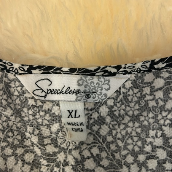 Girls High-Low Ruffle Black & White Flower Dress with Coral Skinny Belt Size XL - Picture 5 of 7